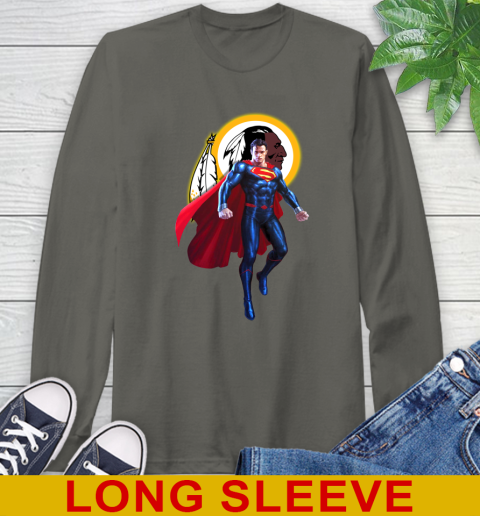 NFL Superman DC Sports Football Washington Redskins Long Sleeve T-Shirt 8