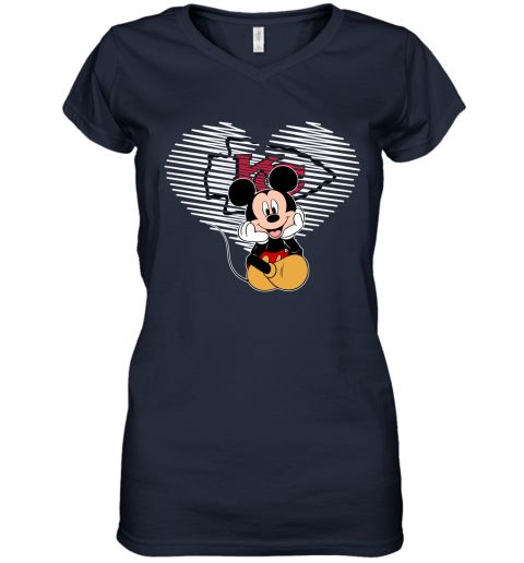 NFL Kansas City Chiefs The Heart Mickey Mouse Disney Football T Shirt TB1YvV4RQEm women v neck t shirt 39 95 151514 front navy