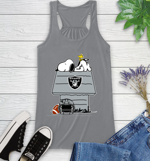 Oakland Raiders NFL Football Snoopy Woodstock The Peanuts Movie Racerback Tank 5