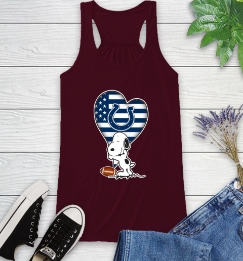 Indianapolis Colts NFL Football The Peanuts Movie Adorable Snoopy Racerback Tank 3