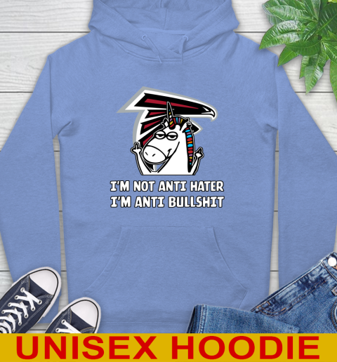 Atlanta Falcons NFL Football Unicorn I'm Not Anti Hater I'm Anti Bullshit Hoodie 11