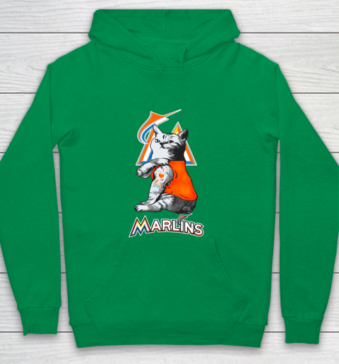 MLB Baseball My Cat Loves Miami Marlins Youth Hoodie 4