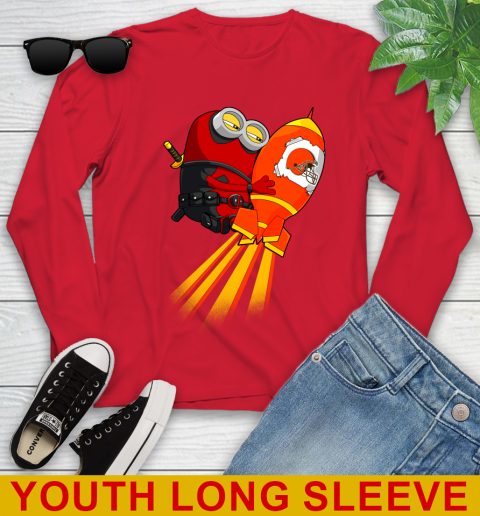 NFL Football Cleveland Browns Deadpool Minion Marvel Shirt Youth Long Sleeve 12 NFL Football Cleveland Browns Deadpool Minion Marvel Shirt Youth Long Sleeve - Image 12