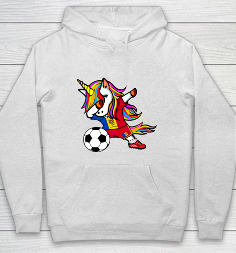 Dabbing Unicorn Moldova Football Moldovan Flag Soccer Hoodie