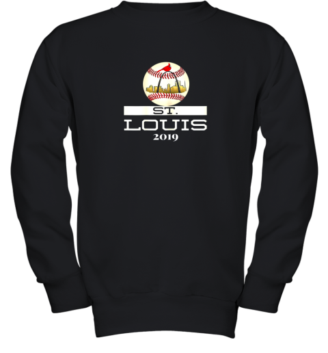 Saint Louis Red Cardinal Shirt 2019 Cool Baseball Skyline Youth Sweatshirt