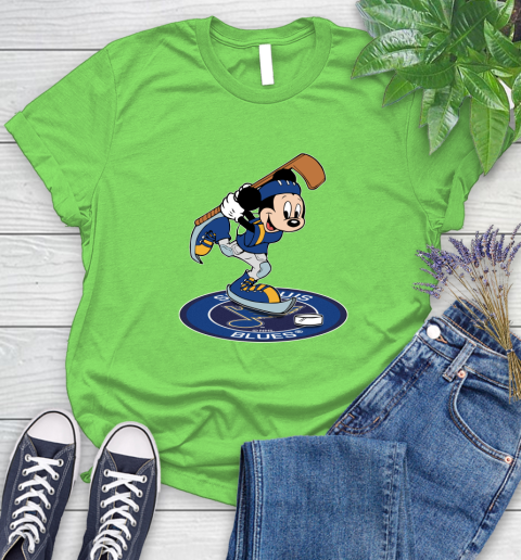 NHL Hockey St.Louis Blues Cheerful Mickey Disney Shirt Women's T-Shirt 10