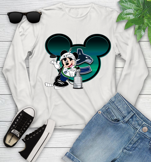 NHL Vancouver Canucks Stanley Cup Mickey Mouse Disney Hockey T Shirt Youth Long Sleeve 13 NHL Vancouver Canucks Stanley Cup Mickey Mouse Disney Hockey T Shirt Youth Long Sleeve - Image 13