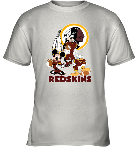 Mickey Donald Goofy The Three Washington Redskins Football Youth T-Shirt