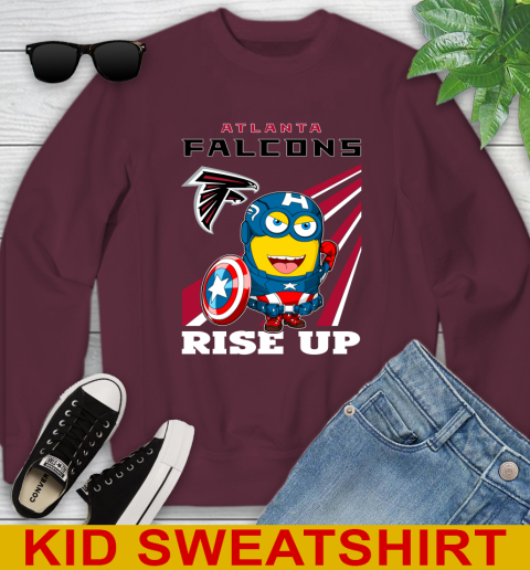 NFL Football Atlanta Falcons Captain America Marvel Avengers Minion Shirt Youth Sweatshirt 4