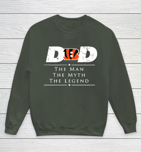 Cincinnati Bengals NFL Football Dad The Man The Myth The Legend Youth Sweatshirt 8