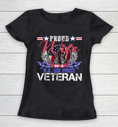 Veteran Shirt Vintage Proud Wife Of A U S Air Force Veteran Women's T-Shirt