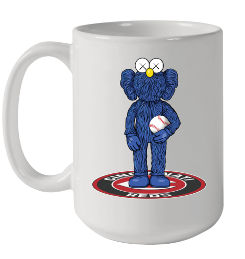 MLB Baseball Cincinnati Reds Kaws Bff Blue Figure Shirt Ceramic Mug 15oz