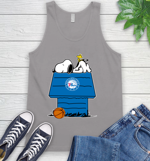 Philadelphia 76ers NBA Basketball Snoopy Woodstock The Peanuts Movie Tank Top 4
