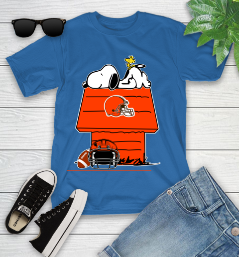 Cleveland Browns NFL Football Snoopy Woodstock The Peanuts Movie Youth T-Shirt 9