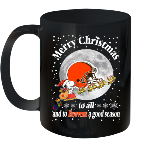 Cleveland Browns Merry Christmas To All And To Browns A Good Season NFL Football Sports Ceramic Mug 11oz