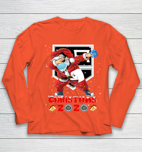 Los Angeles Kings Funny Santa Claus Dabbing Christmas 2020 NHL Youth Long Sleeve 3
