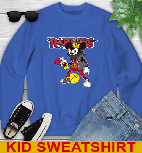 Toronto Raptors NBA Basketball Mickey Peace Sign Sports Youth Sweatshirt 7