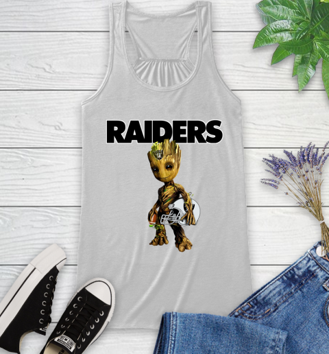 Oakland Raiders NFL Football Groot Marvel Guardians Of The Galaxy Racerback Tank