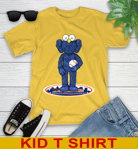 MLB Baseball New York Mets Kaws Bff Blue Figure Shirt Youth T-Shirt 8