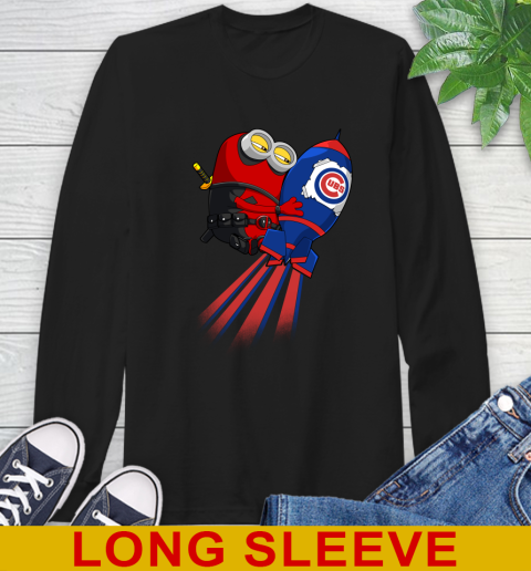 MLB Baseball Chicago Cubs Deadpool Minion Marvel Shirt Long Sleeve T-Shirt