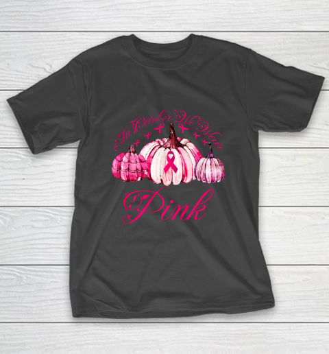 In October We Wear Pink Pumpkin Breast Cancer Halloween T-Shirt