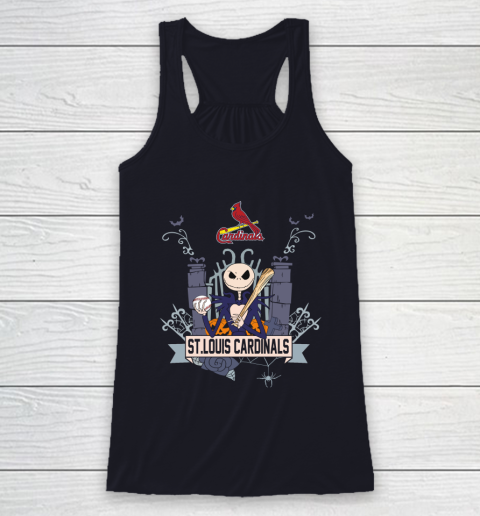 MLB St.Louis Cardinals Baseball Jack Skellington Halloween Racerback Tank 7