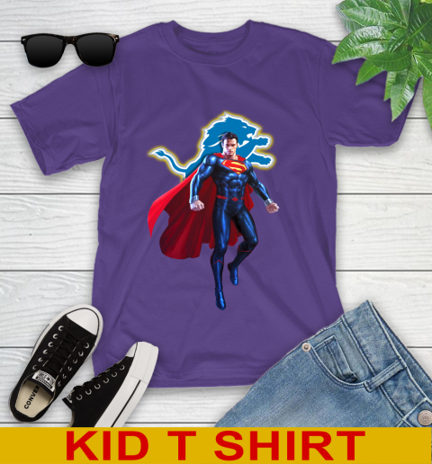 NFL Superman DC Sports Football Detroit Lions Youth T-Shirt 4