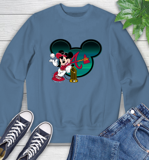 MLB Atlanta Braves The Commissioner's Trophy Mickey Mouse Disney Sweatshirt 7