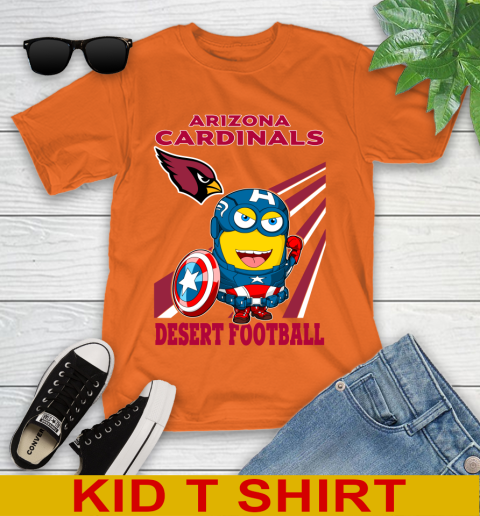NFL Football Arizona Cardinals Captain America Marvel Avengers Minion Shirt Youth T-Shirt 8