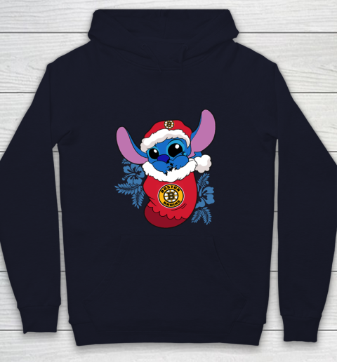 Boston Bruins Christmas Stitch In The Sock Funny Disney NHL Youth Hoodie 3