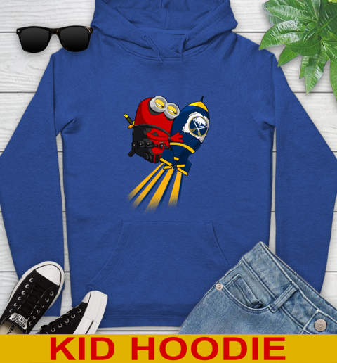 NHL Hockey Buffalo Sabres Deadpool Minion Marvel Shirt Youth Hoodie 11 NHL Hockey Buffalo Sabres Deadpool Minion Marvel Shirt Youth Hoodie - Image 11