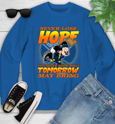 Buffalo Sabres NHL Hockey ootball Mickey Disney Never Lose Hope Youth Sweatshirt 7
