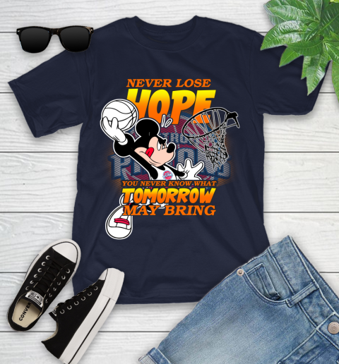 Detroit Pistons NBA Basketball Mickey Disney Never Lose Hope Youth T-Shirt 2