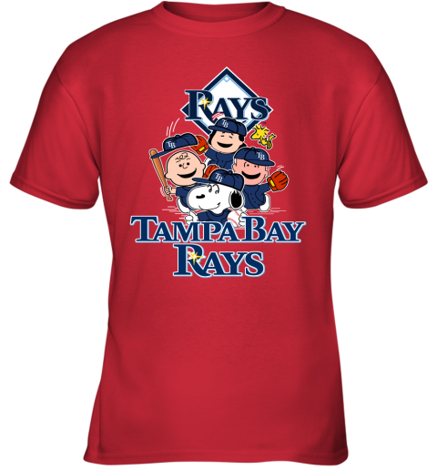 MLB Tampa Bay Rays Snoopy Charlie Brown Woodstock The Peanuts Movie Baseball  T Shirt - Rookbrand