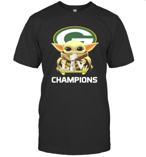 Baby Yoda Green Bay Packers Super Champions T-Shirt
