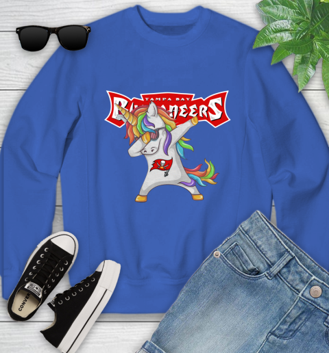 Tampa Bay Buccaneers NFL Football Funny Unicorn Dabbing Sports Youth Sweatshirt 8