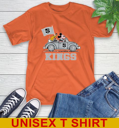 NHL Hockey Los Angeles Kings Pluto Mickey Driving Disney Shirt T-Shirt - Image 6