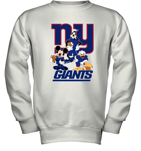 Mickey Donald Goofy The Three New York Giants Football Youth Sweatshirt