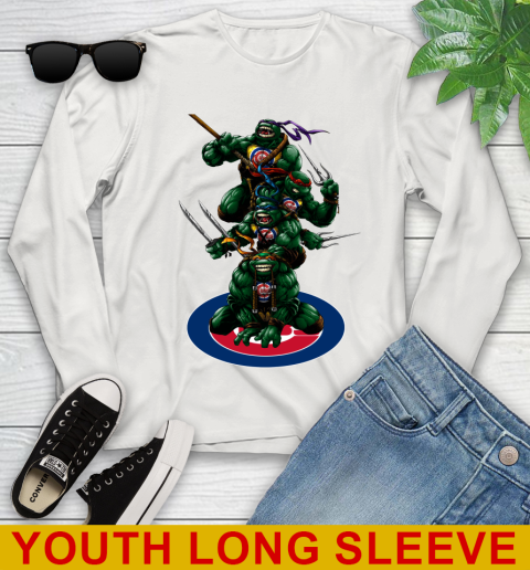 MLB Baseball Chicago Cubs Teenage Mutant Ninja Turtles Shirt Youth Long Sleeve 12