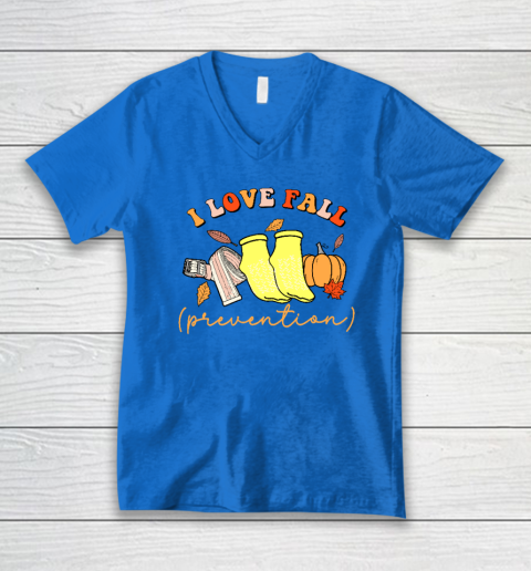 I Love Fall (Prevention) V-Neck T-Shirt 4