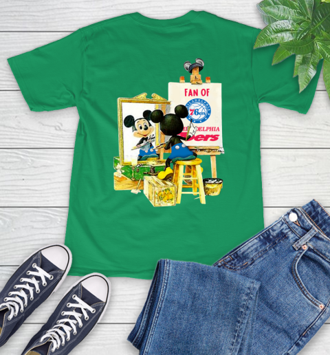 NBA Basketball Philadelphia 76ers Mickey Drawing Shirt 8