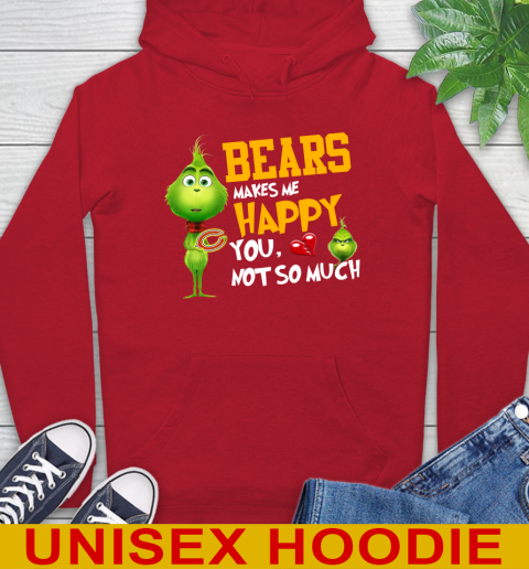 NFL Chicago Bears Makes Me Happy You Not So Much Grinch Football Sports Hoodie 10