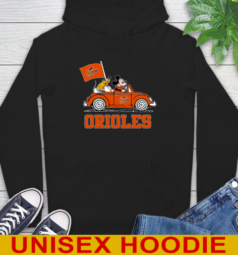 MLB Baseball Baltimore Orioles Pluto Mickey Driving Disney Shirt Hoodie 2