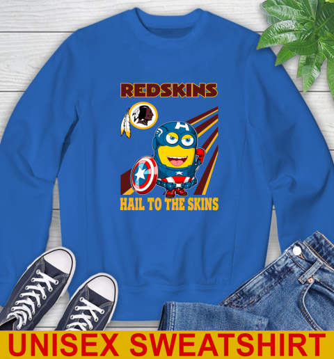 NFL Football Washington Redskins Captain America Marvel Avengers Minion Hail To The Skín Shirt Sweatshirt 11