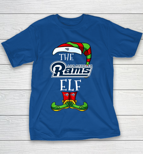 Los Angeles Rams Christmas ELF Funny NFL Youth T-Shirt 6