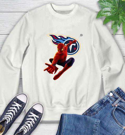 NFL Spider Man Avengers Endgame Football Tennessee Titans Sweatshirt