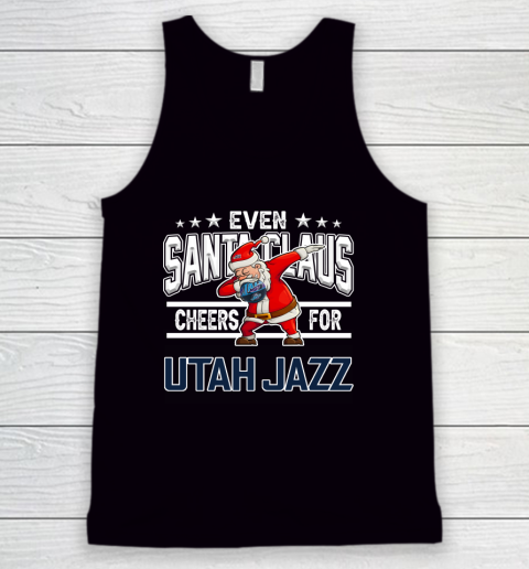 Utah Jazz Even Santa Claus Cheers For Christmas NBA Tank Top