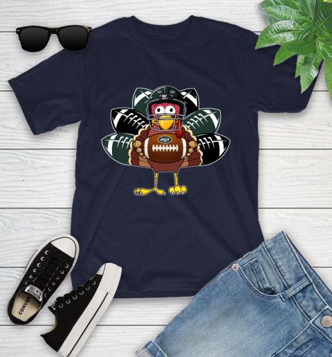 New York Jets Turkey Thanksgiving Day Youth T-Shirt 3