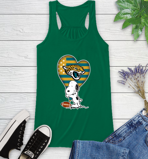 Jacksonville Jaguars NFL Football The Peanuts Movie Adorable Snoopy Racerback Tank 7