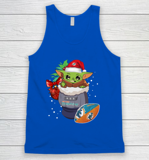 Miami Dolphins Christmas Baby Yoda Star Wars Funny Happy NFL Tank Top 5
